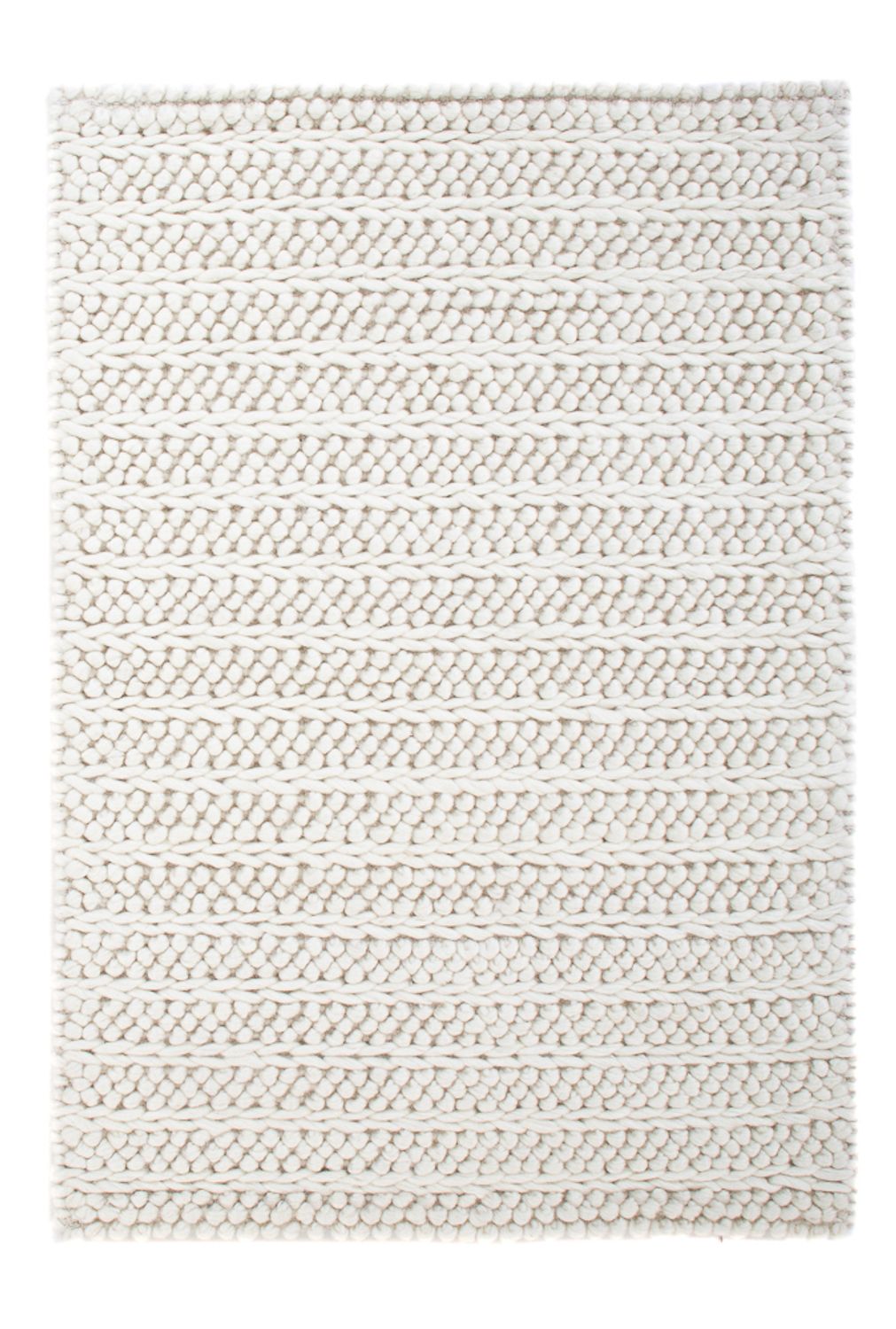 Wollteppich - 95 x 63 cm - hellgrau