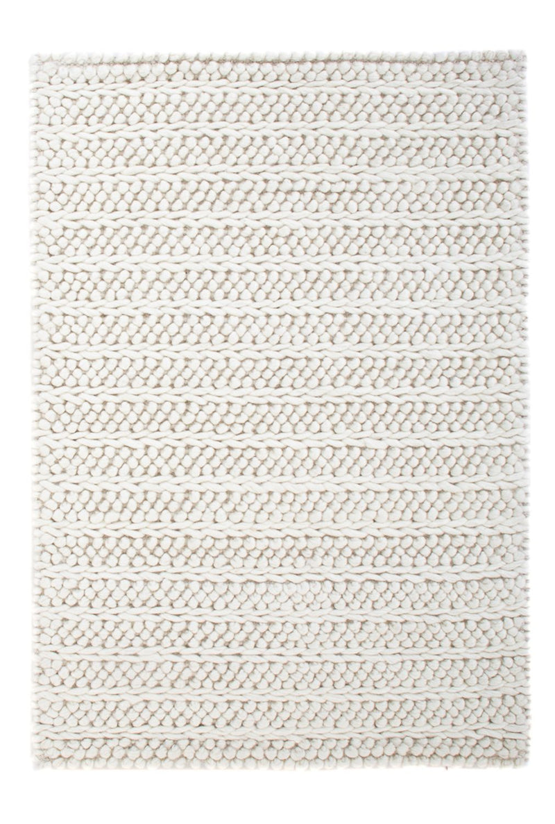 Wollteppich - 95 x 63 cm - hellgrau
