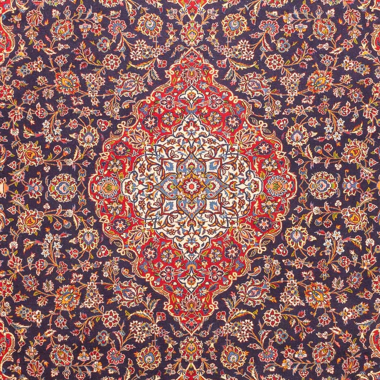 Perserteppich - Keshan - 380 x 295 cm - dunkelblau