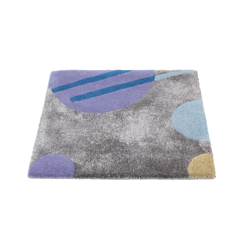 Wollteppich quadratisch  - 63 x 62 cm - mehrfarbig