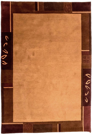 Nepal Teppich 201 x 146 cm - orange