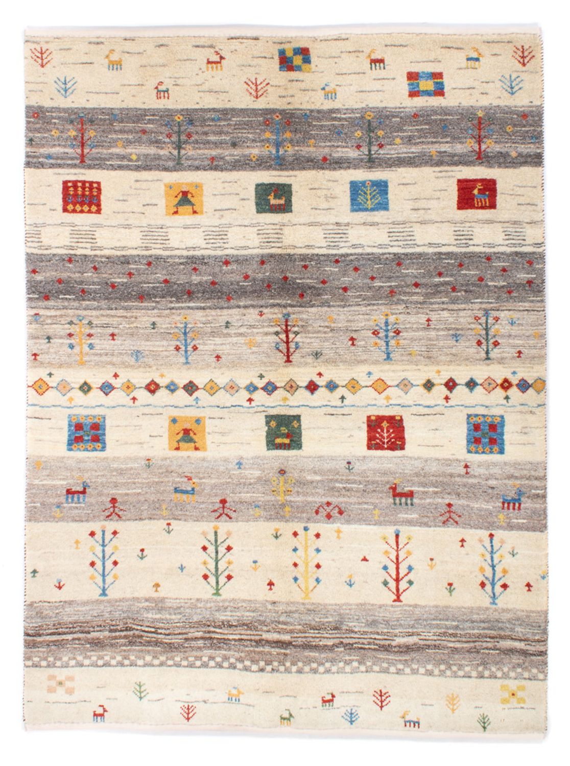 Gabbeh Teppich - Perser - 187 x 148 cm - natur