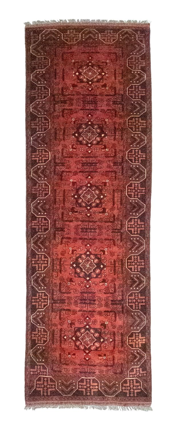 Afghan Teppich - Kunduz 288 x 78 cm - rot