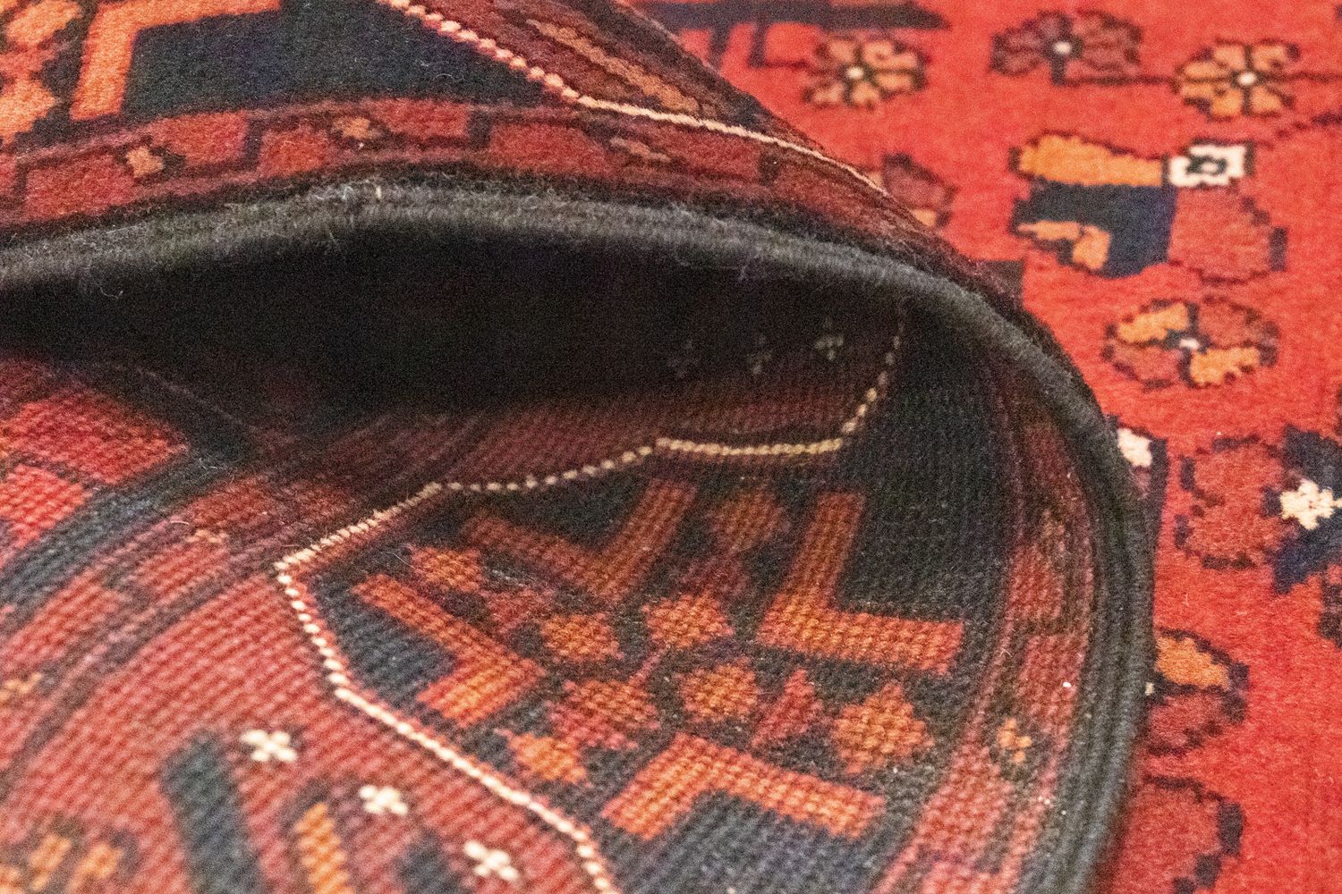 Afghan Teppich - Kunduz 288 x 78 cm - rot