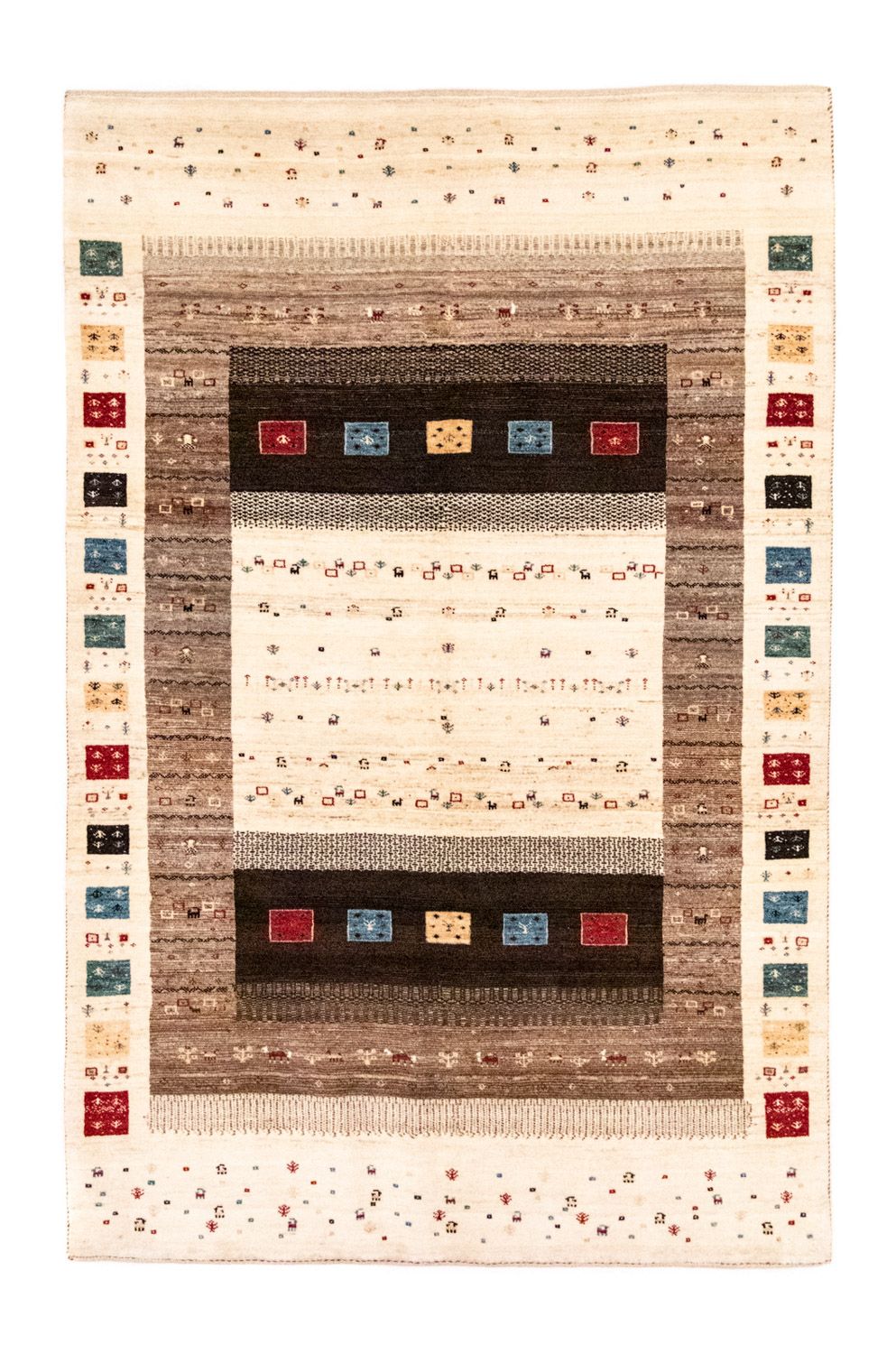 Gabbeh Teppich - Loribaft Perser 260 x 170 cm - beige