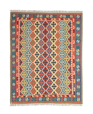 Kelim Teppich - Splash 330 x 257 cm - beige