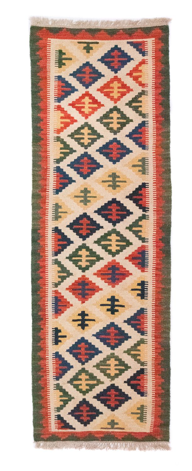 Kelim Teppich - Splash 192 x 62 cm - beige