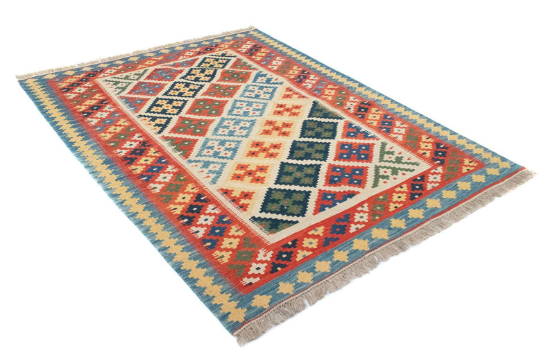Kelim Teppich - Splash 202 x 153 cm - beige