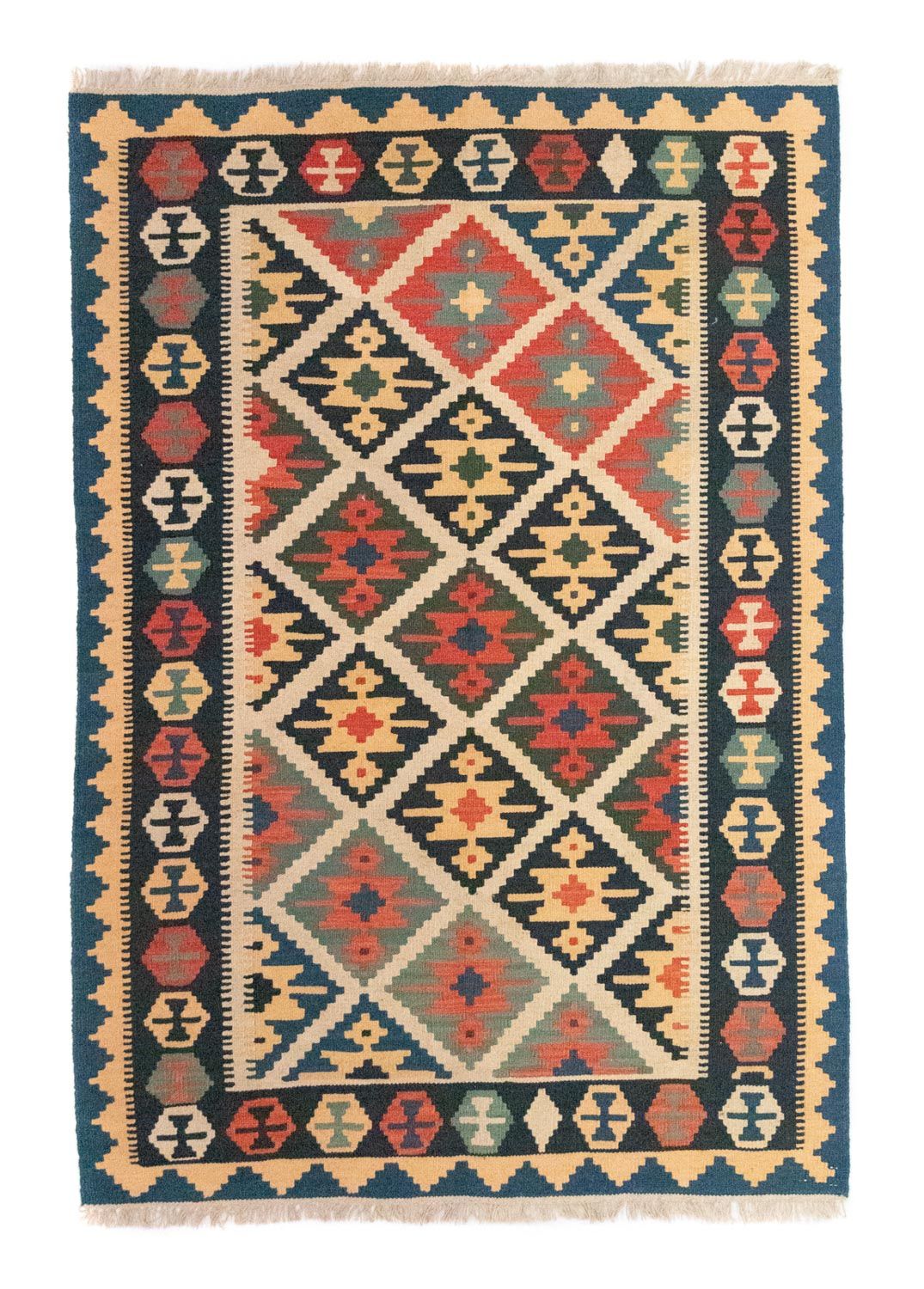 Kelim Teppich - Splash 187 x 126 cm - beige