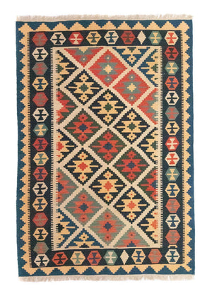 Kelim Teppich - Splash 187 x 126 cm - beige
