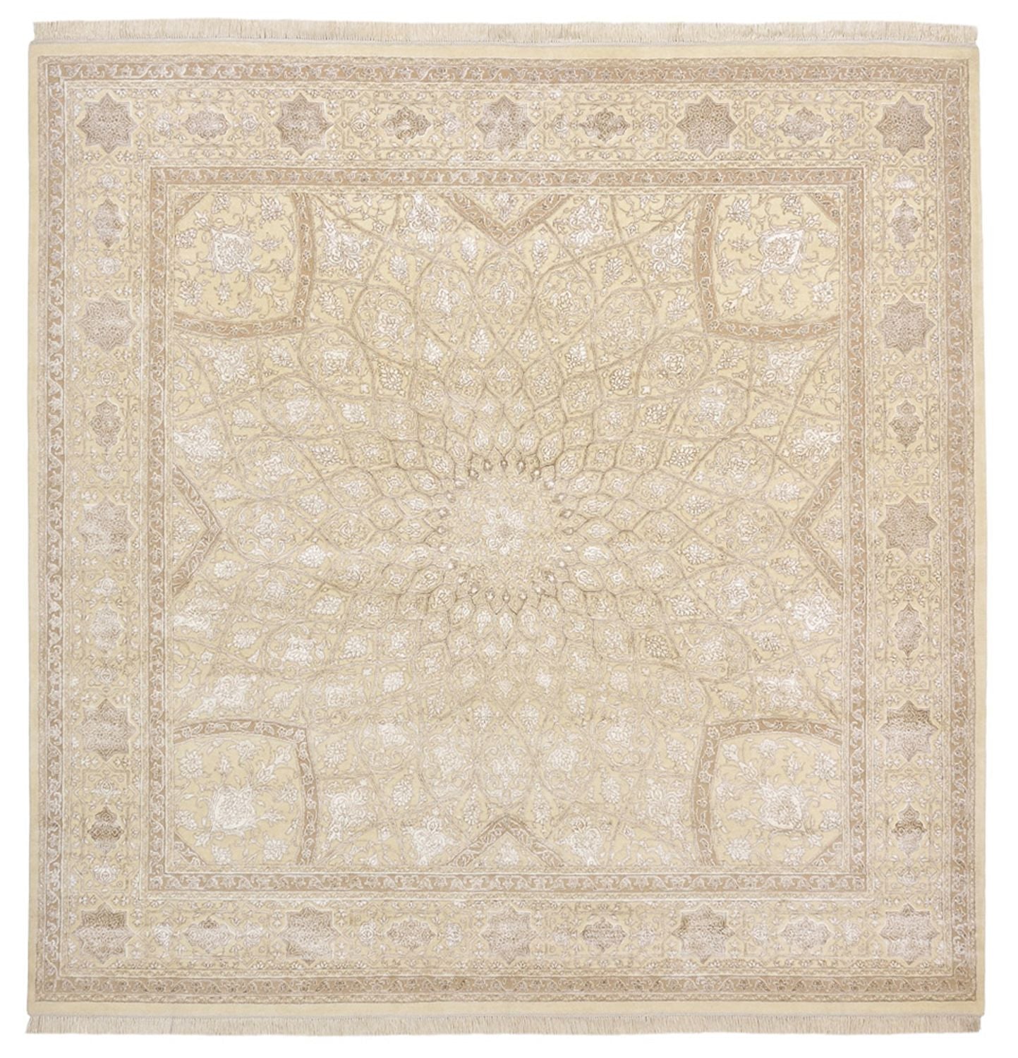 Orientteppich quadratisch  - 251 x 249 cm - dunkelbeige