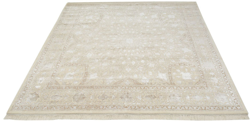 Orientteppich quadratisch  - 251 x 249 cm - dunkelbeige