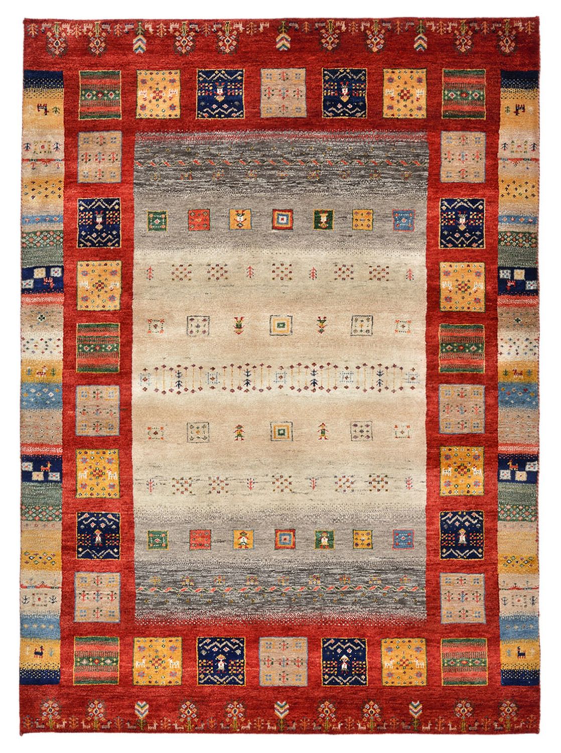 Gabbeh Teppich - Loribaft Indus - 204 x 150 cm - mehrfarbig