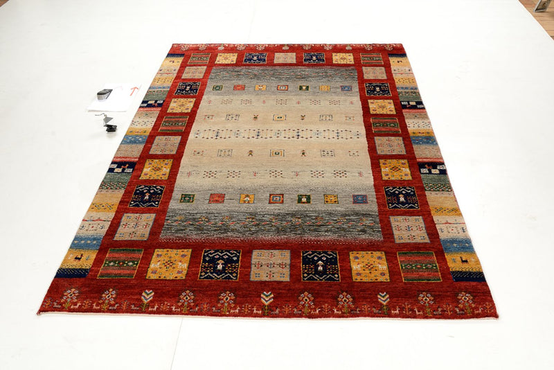 Gabbeh Teppich - Loribaft Indus - 204 x 150 cm - mehrfarbig