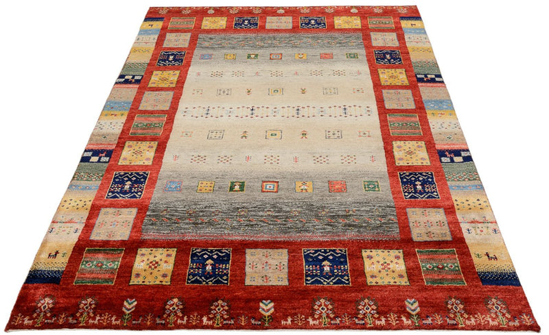 Gabbeh Teppich - Loribaft Indus - 204 x 150 cm - mehrfarbig