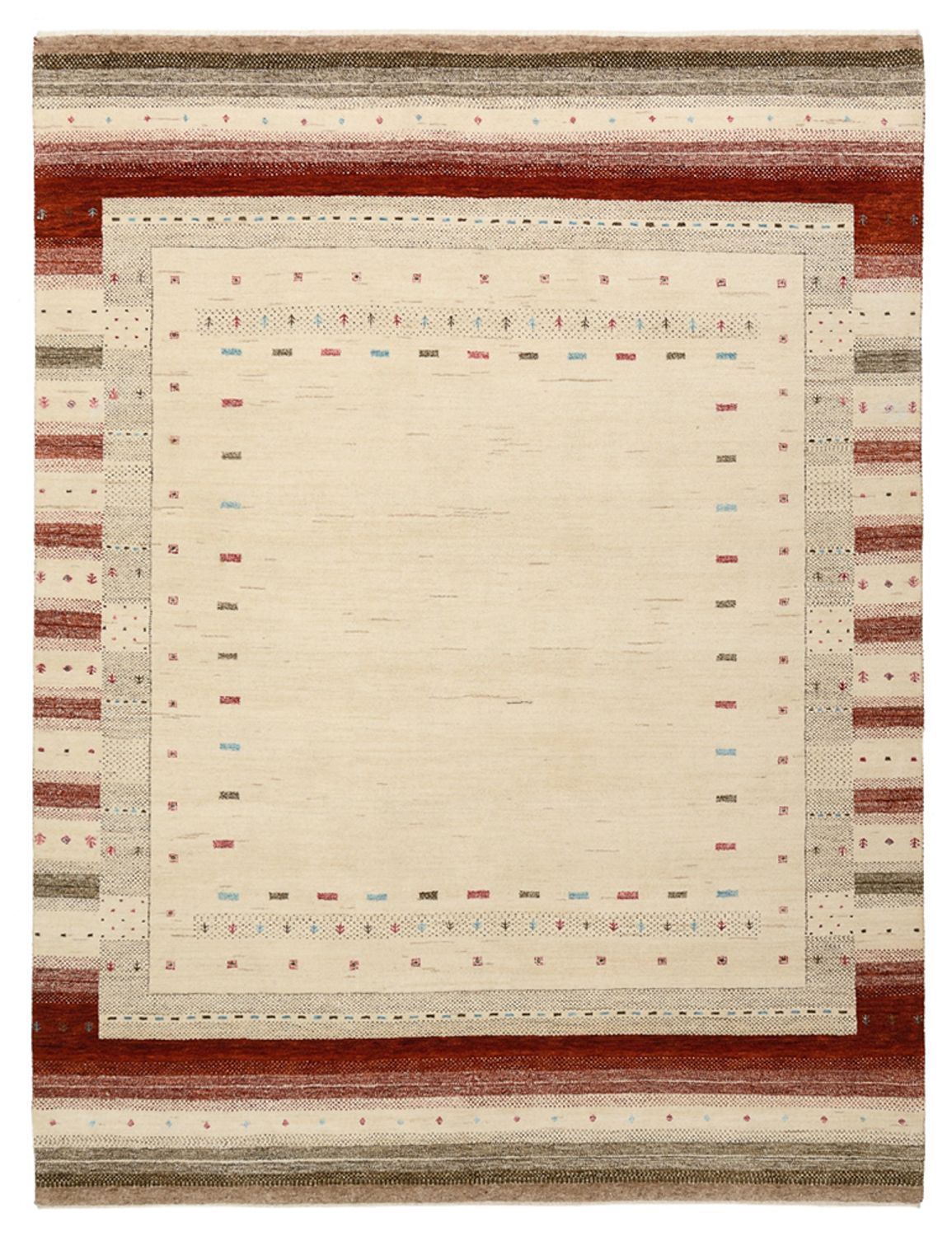 Gabbeh Teppich - Loribaft Indus - 229 x 174 cm - hellbeige