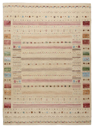 Gabbeh Teppich - Loribaft Indus - 239 x 174 cm - hellbeige