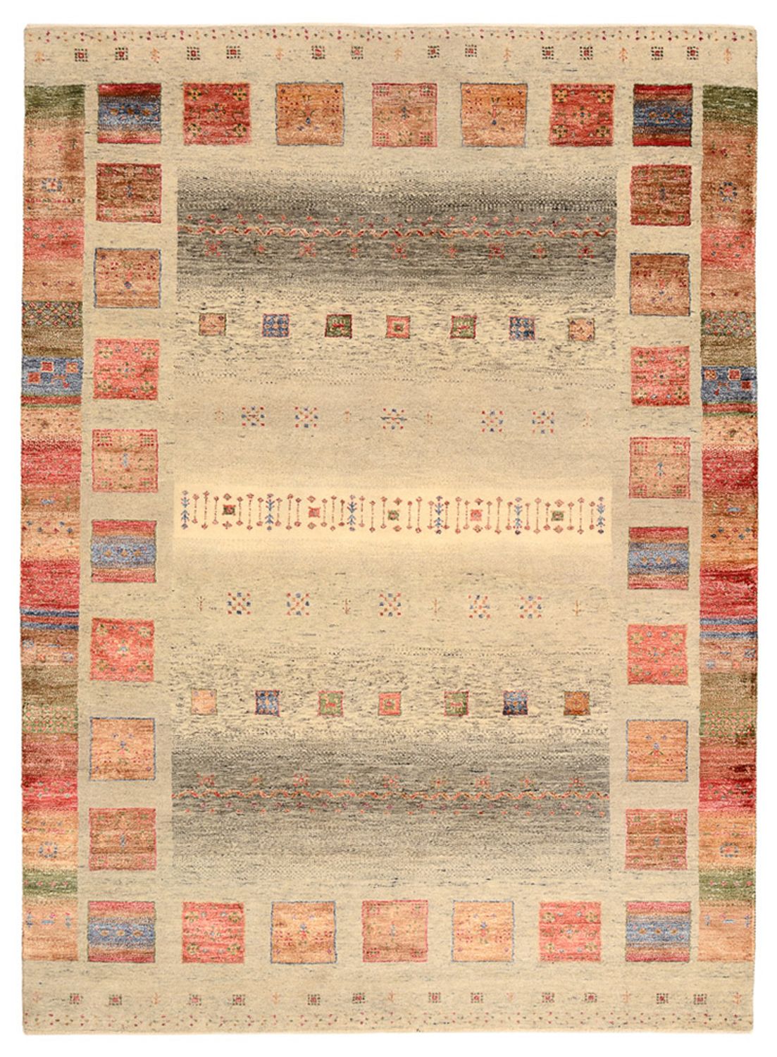 Gabbeh Teppich - Loribaft Indus - 241 x 176 cm - mehrfarbig