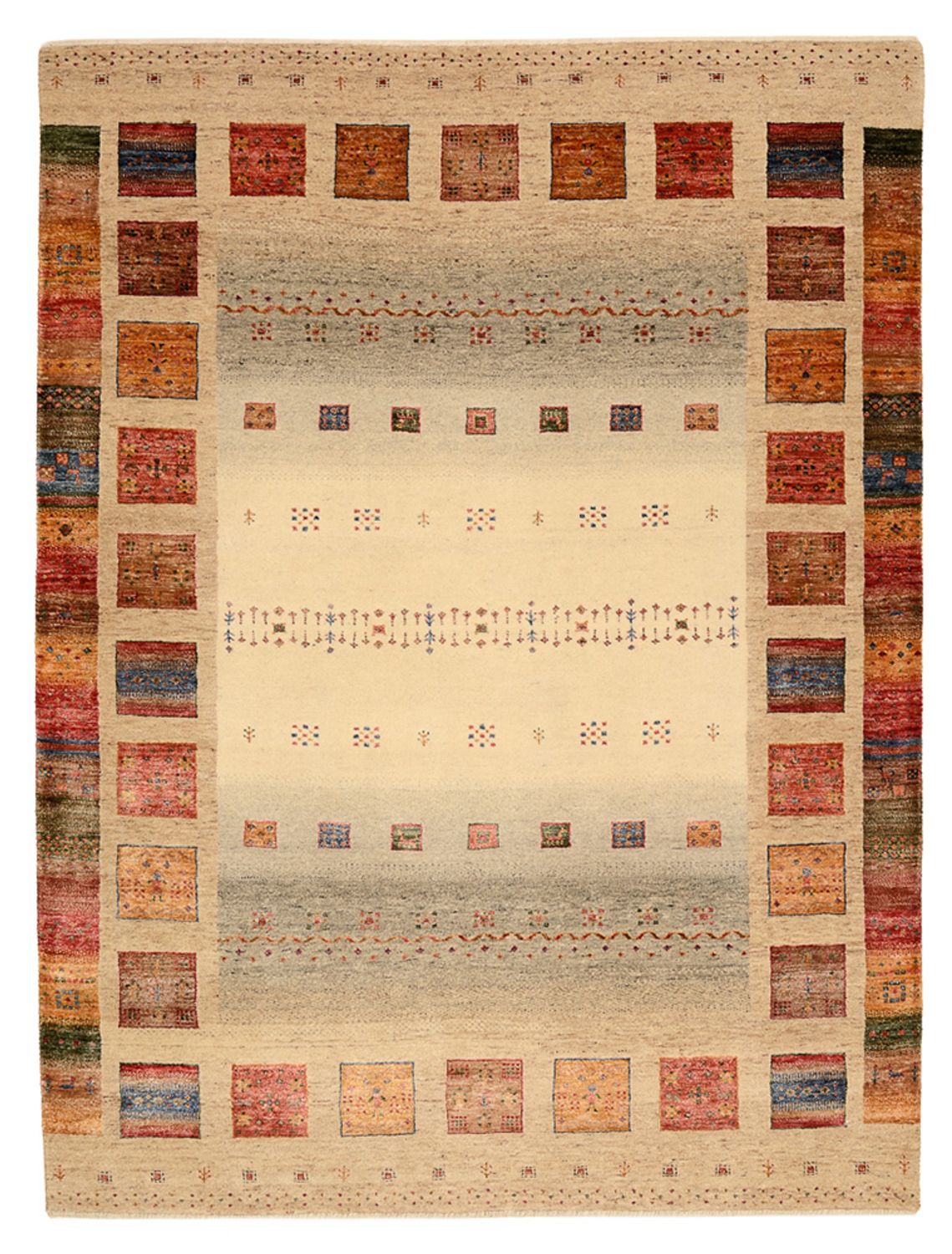 Gabbeh Teppich - Loribaft Indus - 204 x 156 cm - mehrfarbig