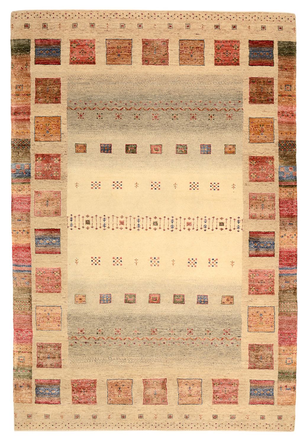 Gabbeh Teppich - Loribaft Indus - 241 x 164 cm - mehrfarbig