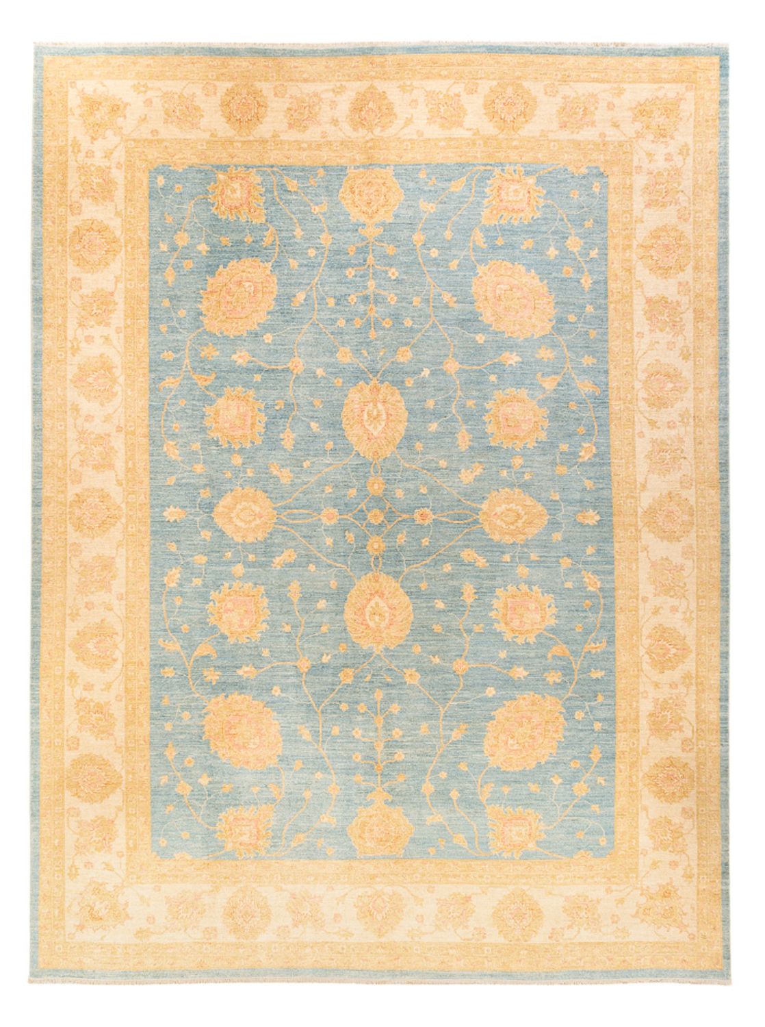 Ziegler Teppich - 391 x 295 cm - blau