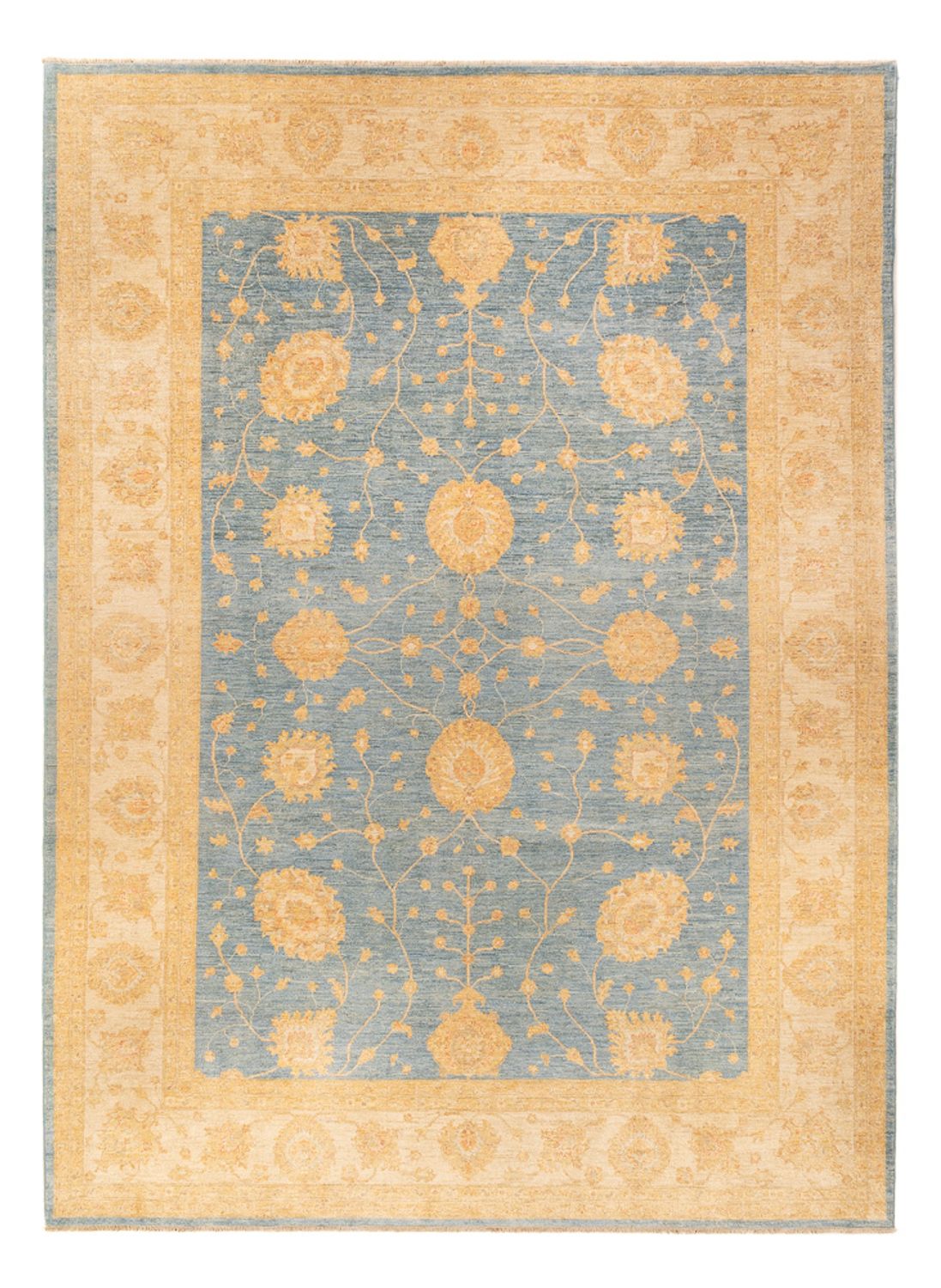 Ziegler Teppich - 369 x 273 cm - seeblau