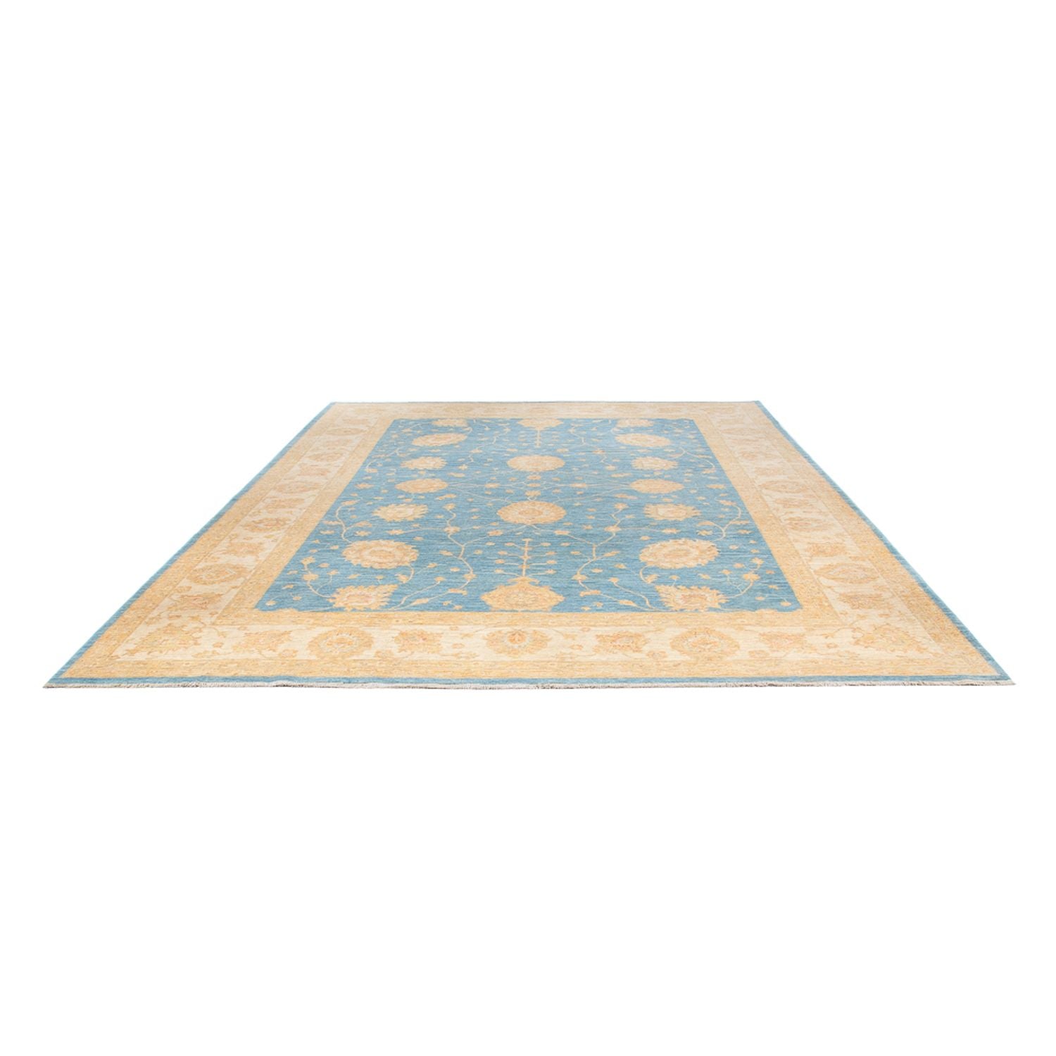 Ziegler Teppich - 369 x 273 cm - seeblau