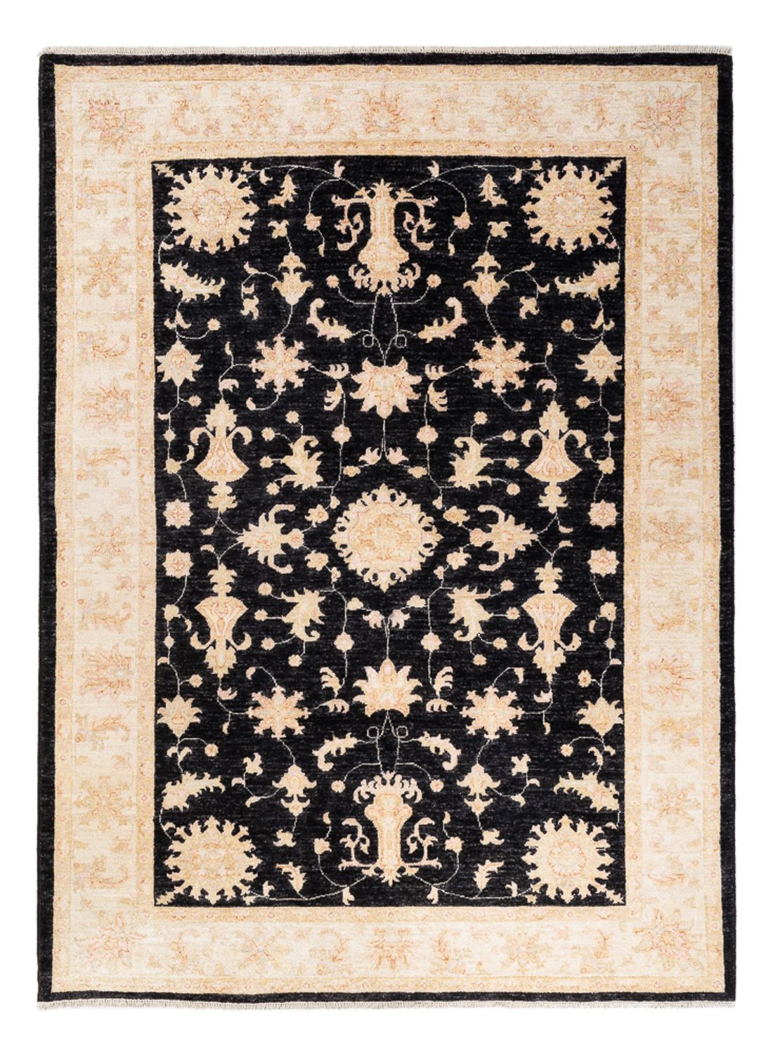 Ziegler Teppich - 243 x 175 cm - schwarz