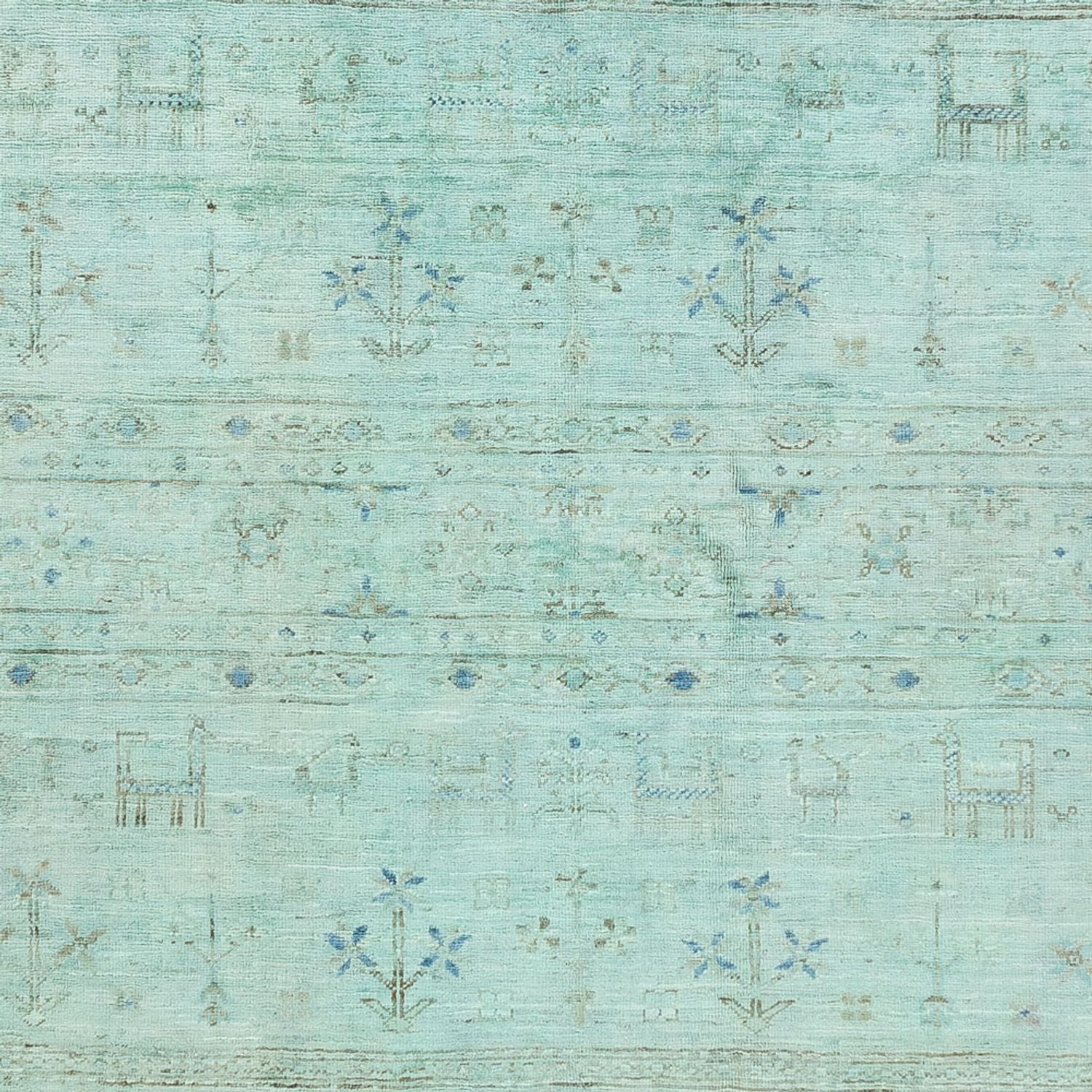 Ziegler Teppich - Modern - 237 x 164 cm - türkis
