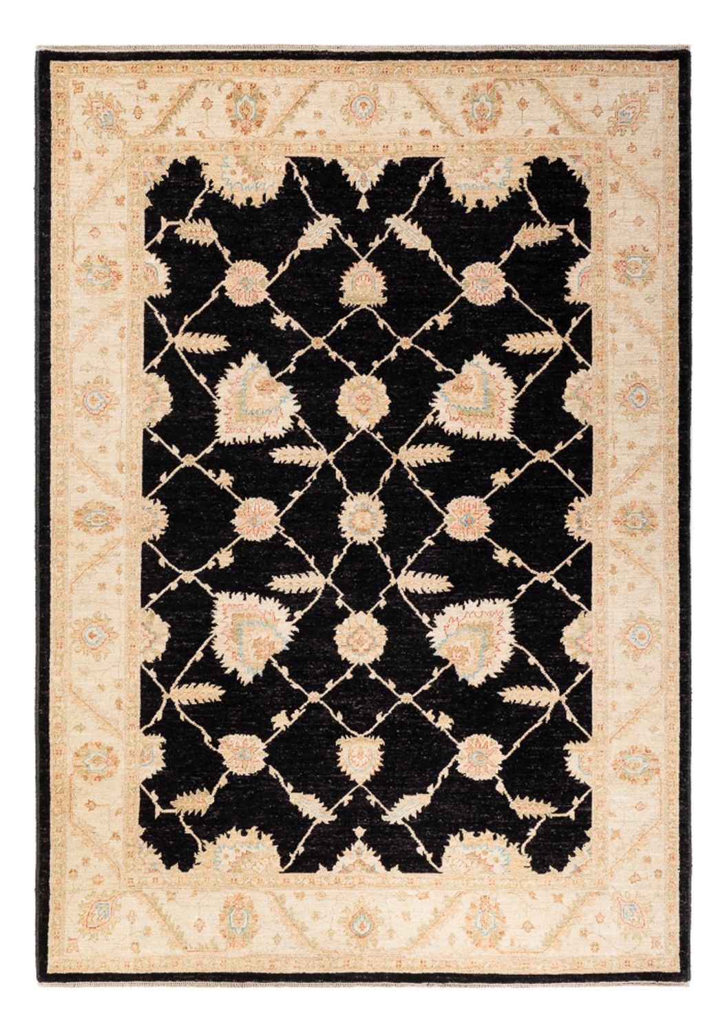 Ziegler Teppich - 244 x 175 cm - schwarz