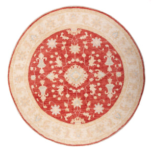 Ziegler Teppich rund  - 153 x 150 cm - rot