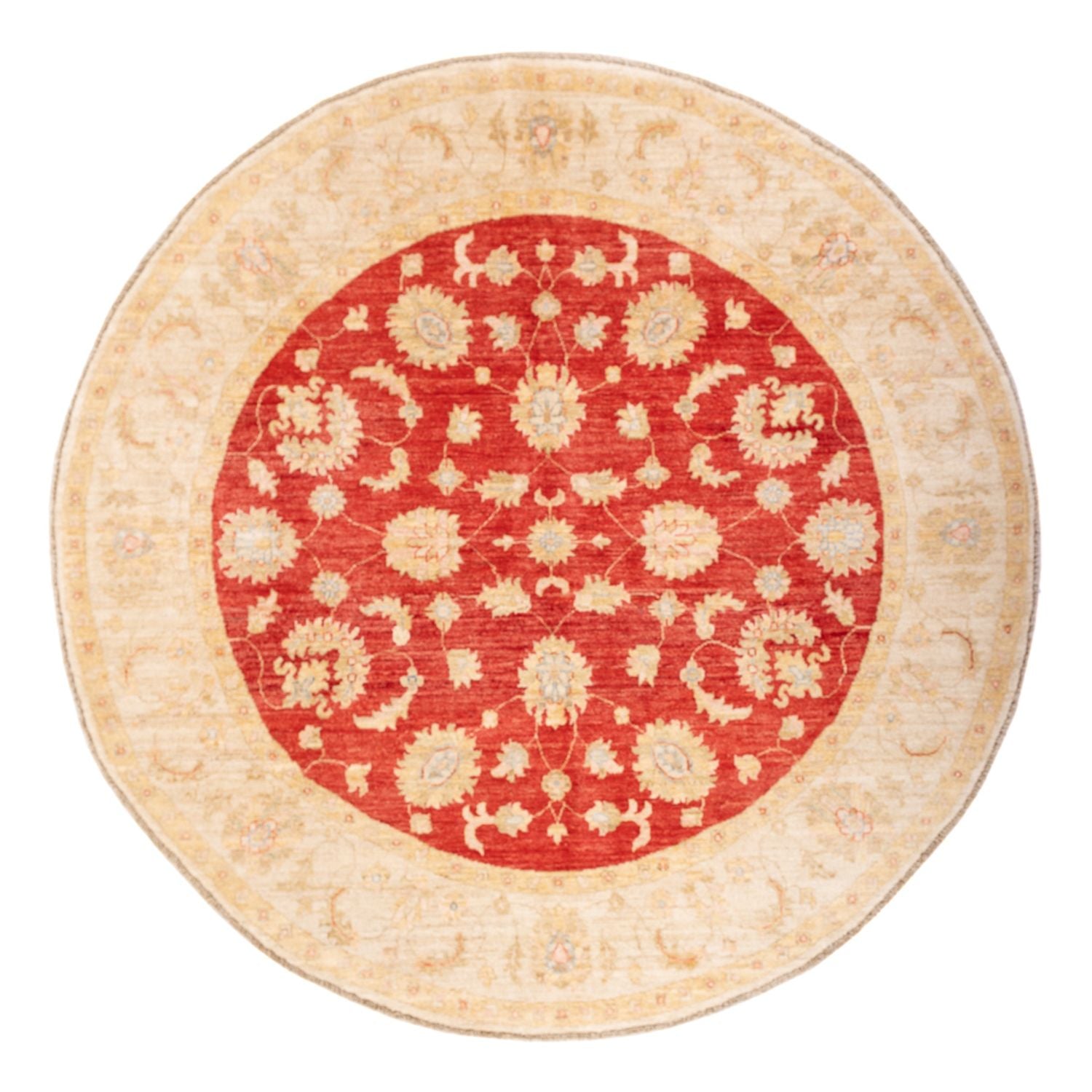 Ziegler Teppich rund  - 204 x 199 cm - rot
