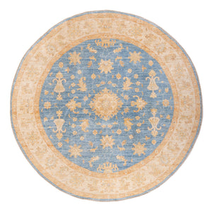 Ziegler Teppich rund  - 200 x 200 cm - blau