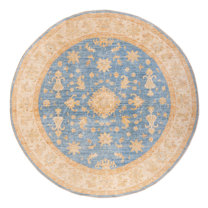 Ziegler Teppich rund  - 200 x 200 cm - blau