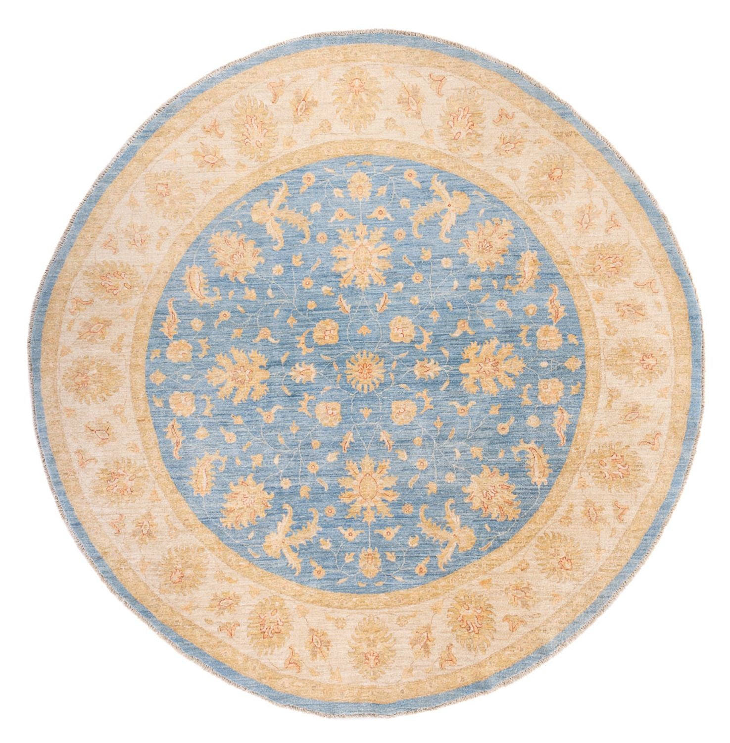 Ziegler Teppich rund  - 247 x 247 cm - blau