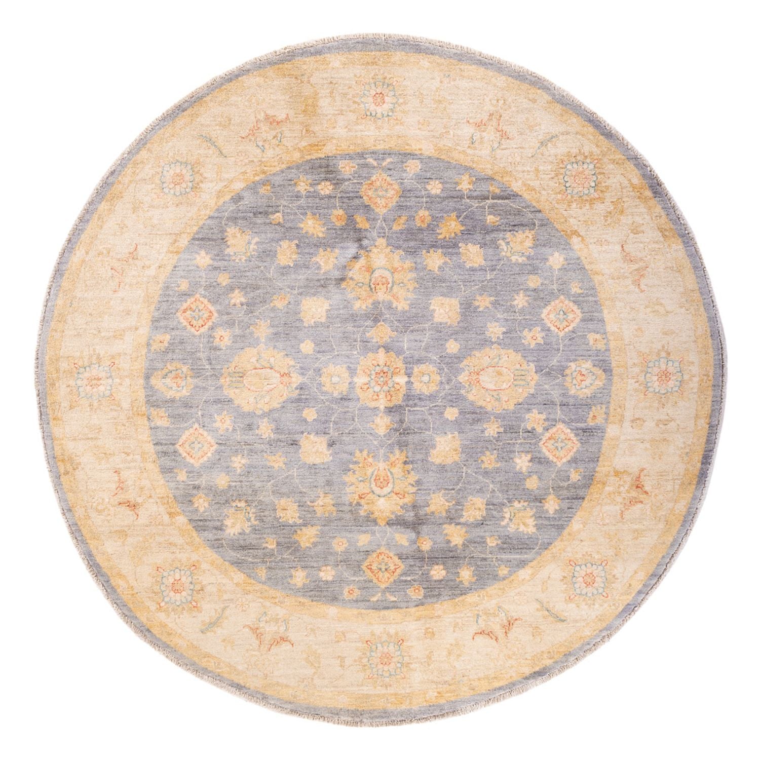 Ziegler Teppich rund  - 200 x 197 cm - seeblau
