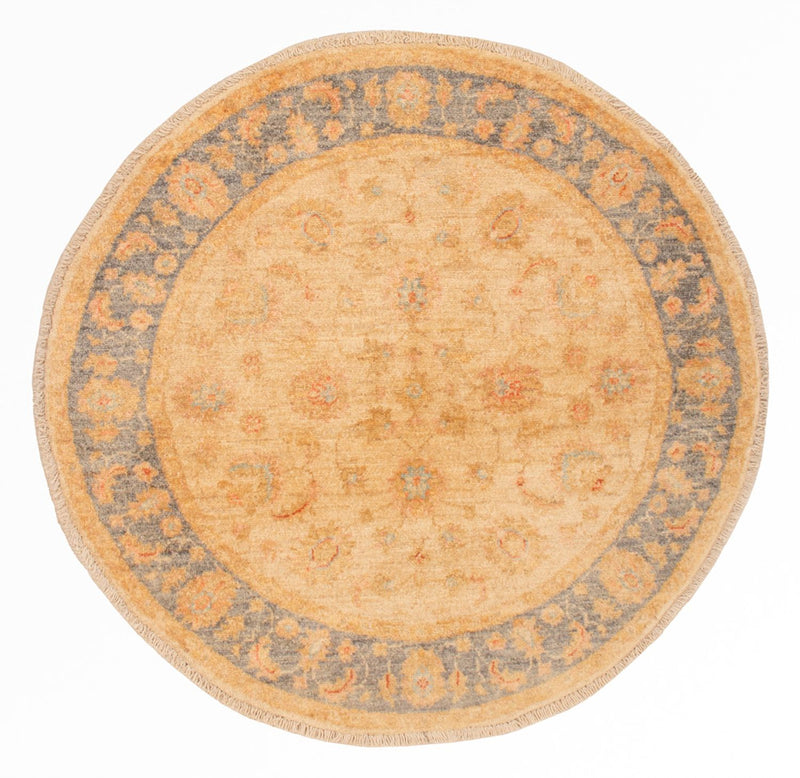 Ziegler Teppich rund  - 96 x 100 cm - beige