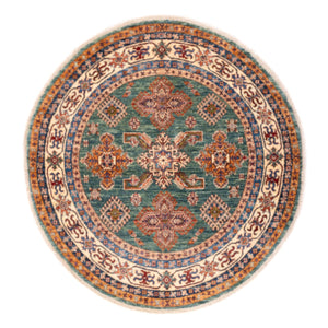 Ziegler Teppich - Kazak rund  - 151 x 147 cm - grün