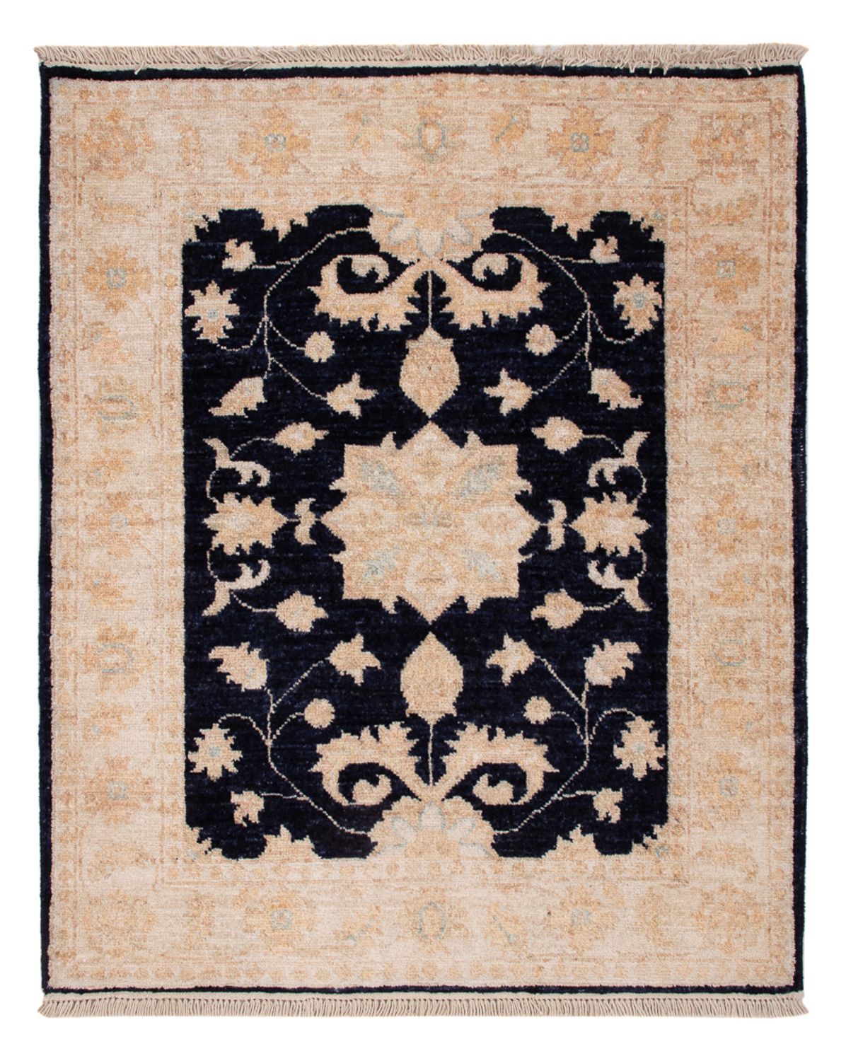 Ziegler Teppich - 98 x 81 cm - schwarz