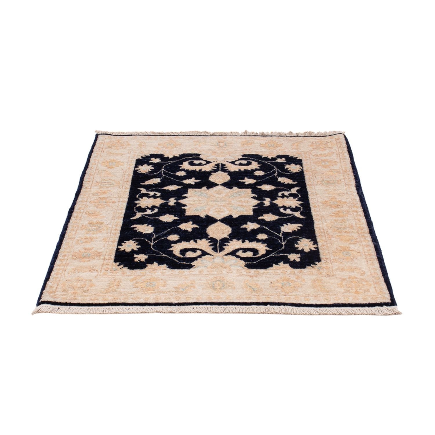 Ziegler Teppich - 98 x 81 cm - schwarz