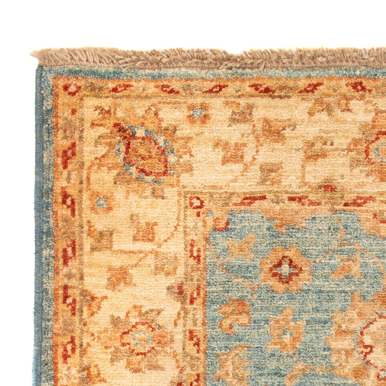 Ziegler Teppich - 86 x 64 cm - hellblau