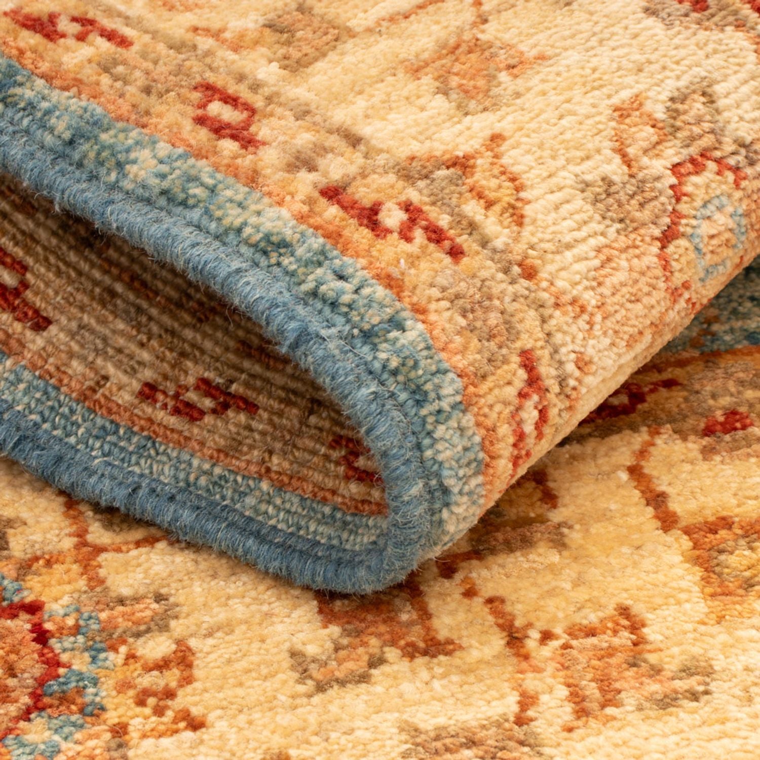 Ziegler Teppich - 86 x 64 cm - hellblau