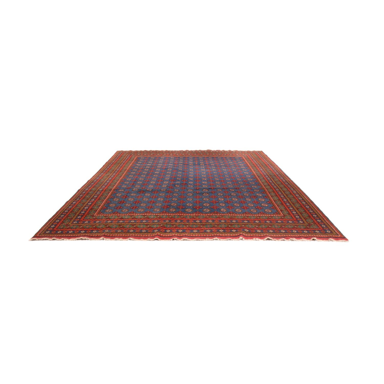 Afghan Teppich - Filpa - 394 x 300 cm - blau