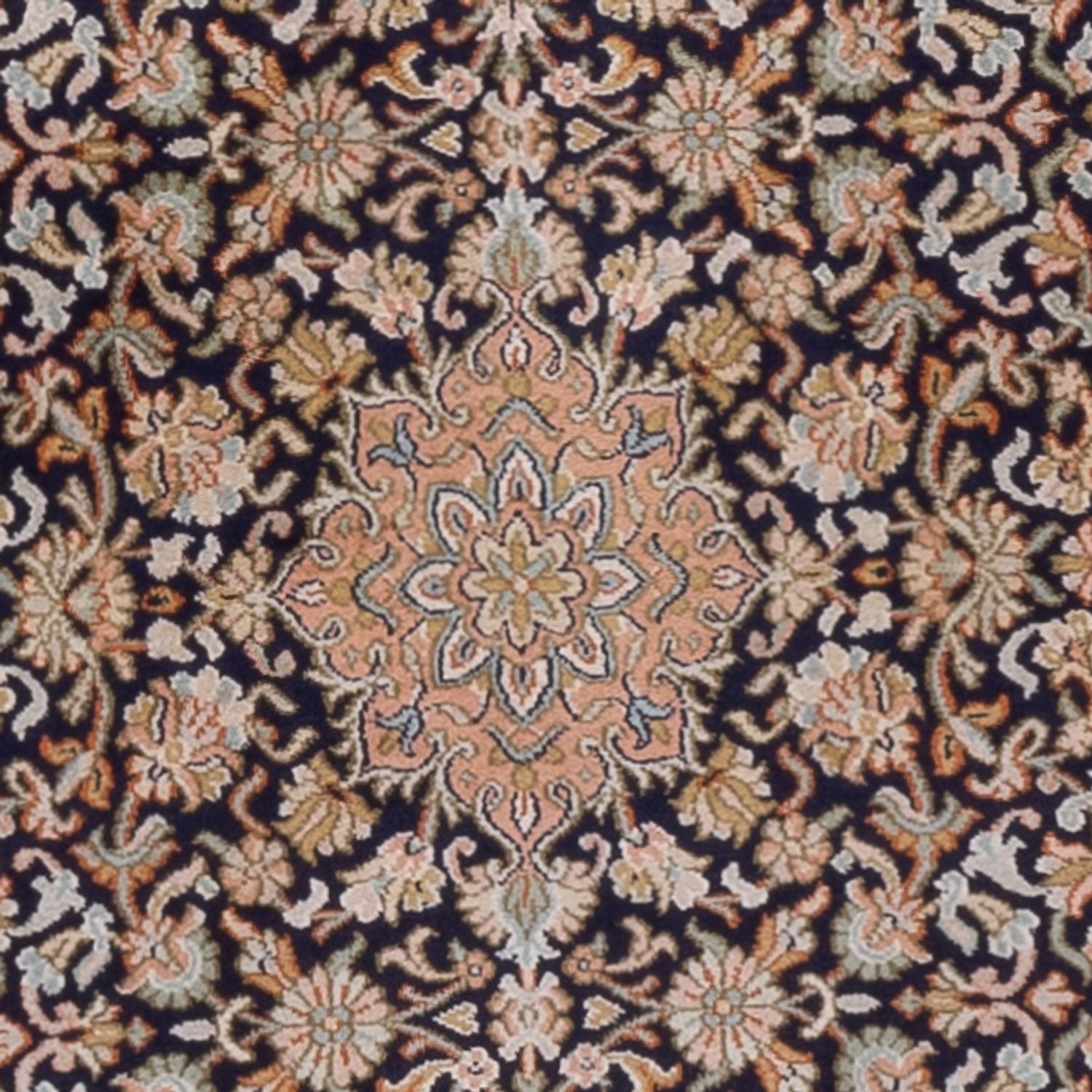 Läufer Seiden - Kaschmir Seide - 264 x 76 cm - dunkelblau