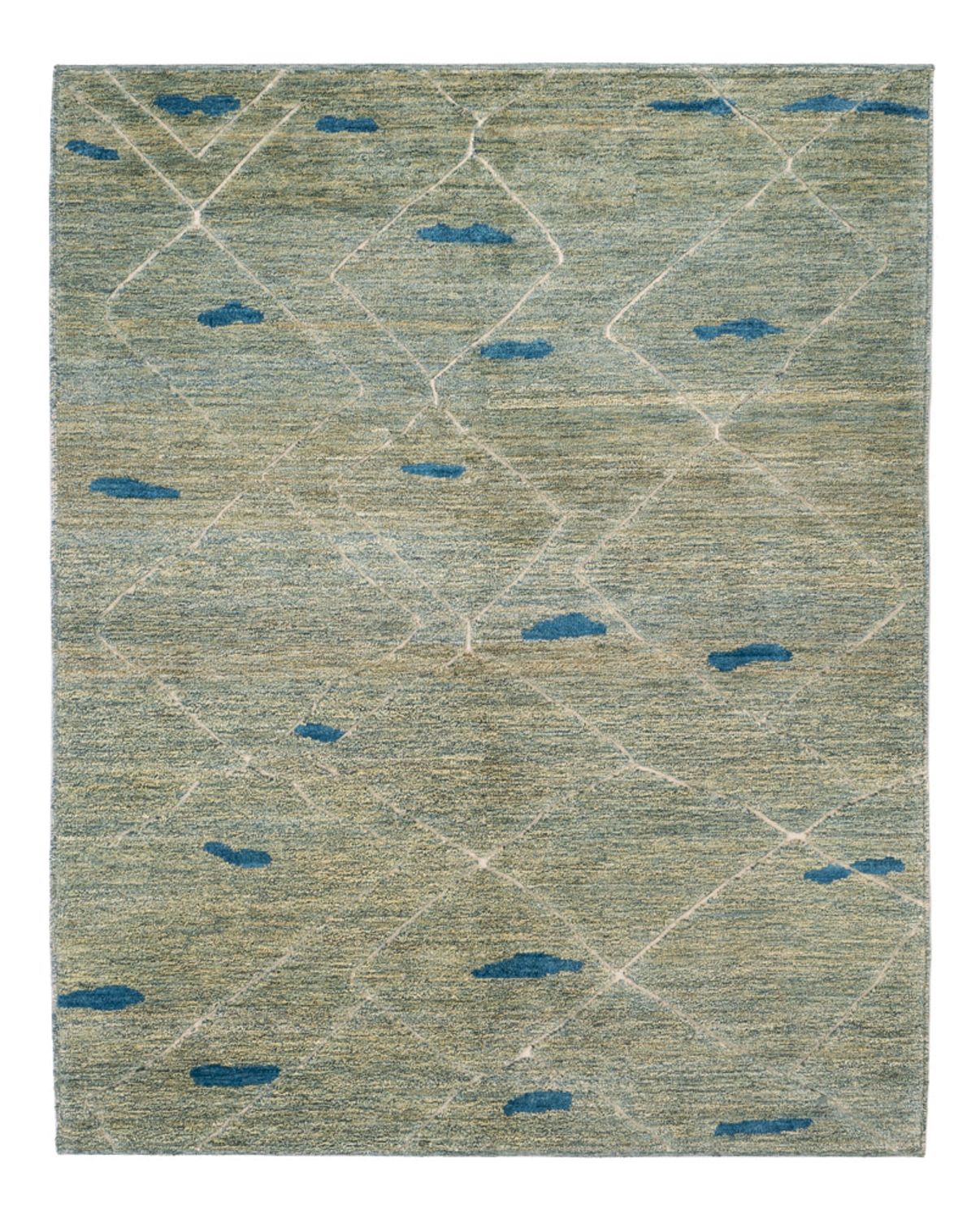 Berber Teppich - 199 x 160 cm - hellgrün