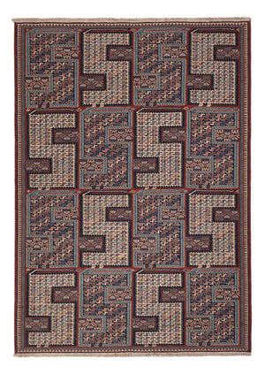 Kelim Teppich - Oriental - Soumak - 223 x 156 cm - dunkelbeige