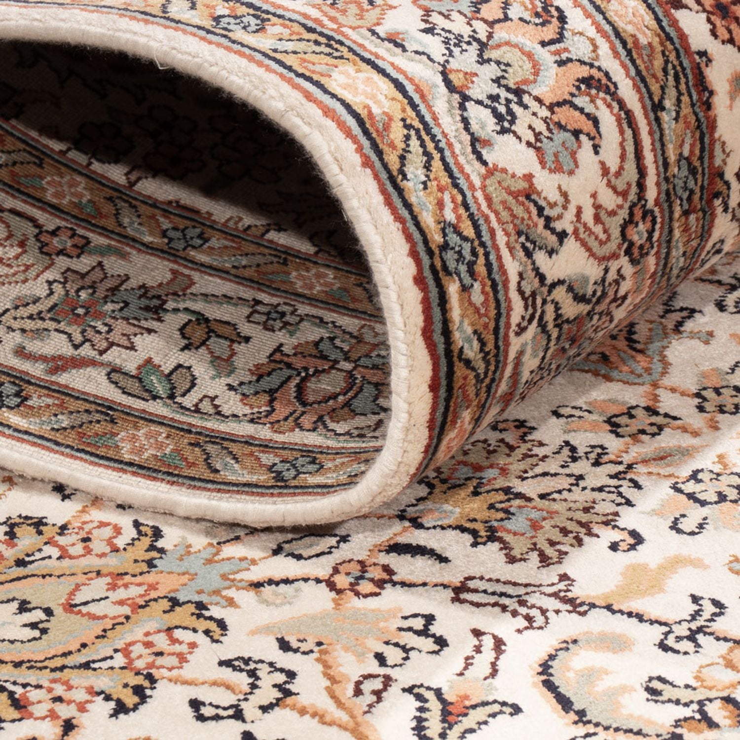 Läufer Seiden - Kaschmir Seide - 308 x 80 cm - beige