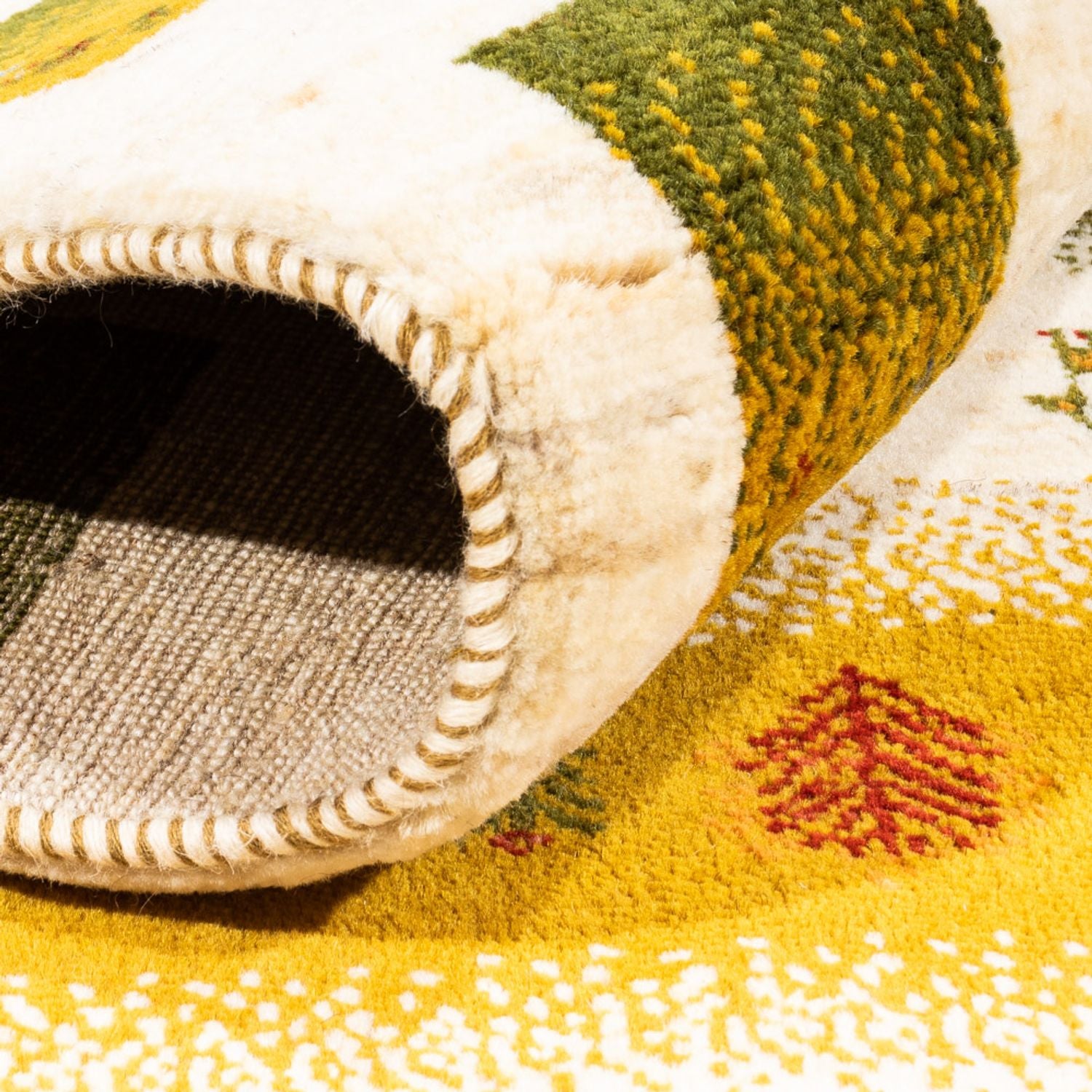 Gabbeh Teppich - Loribaft Perser - 203 x 158 cm - natur