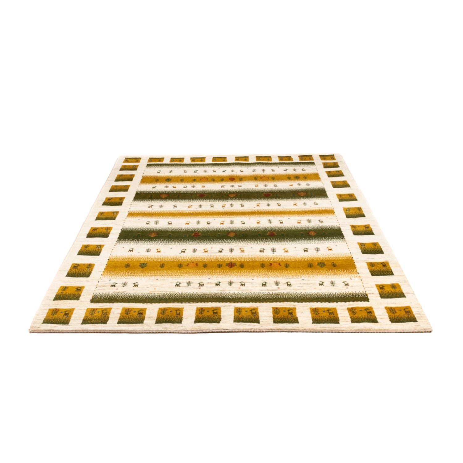 Gabbeh Teppich - Loribaft Perser - 203 x 158 cm - natur