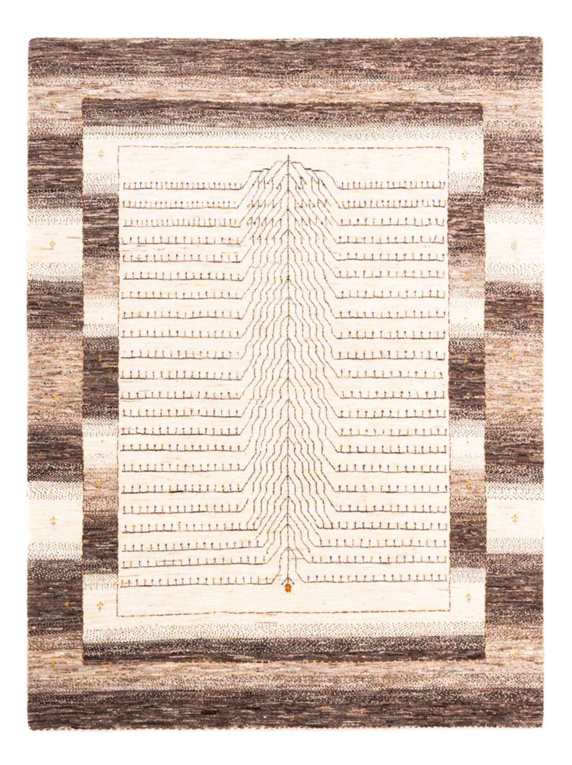 Gabbeh Teppich - Loribaft Perser - 202 x 154 cm - natur
